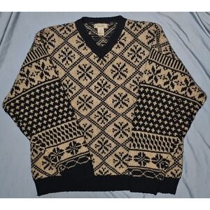 Northern Apparel 100% Wool Vtg‎ V-Neck Sweater XL
